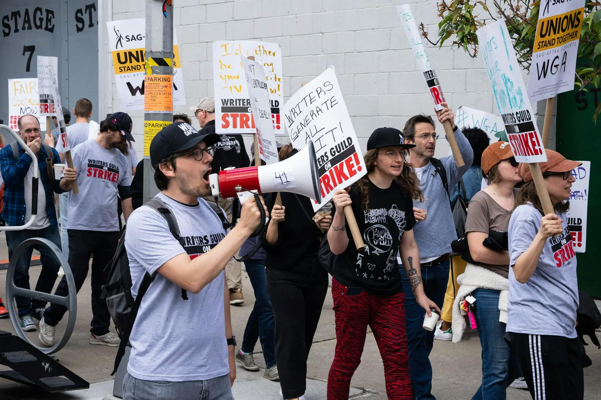 WGA strikers in Los Angeles