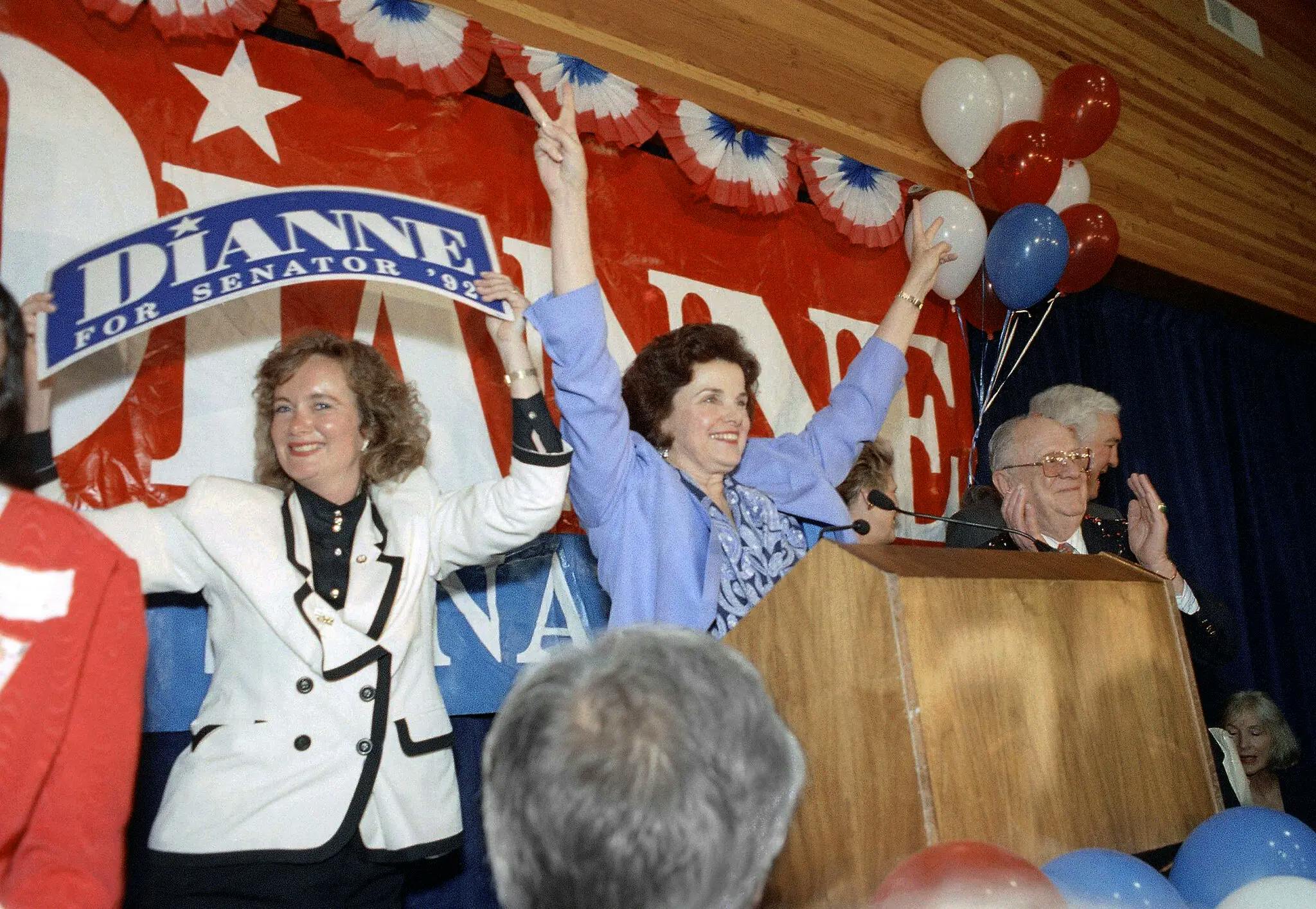 Dianne Feinstein wins a 1992 Senate seat