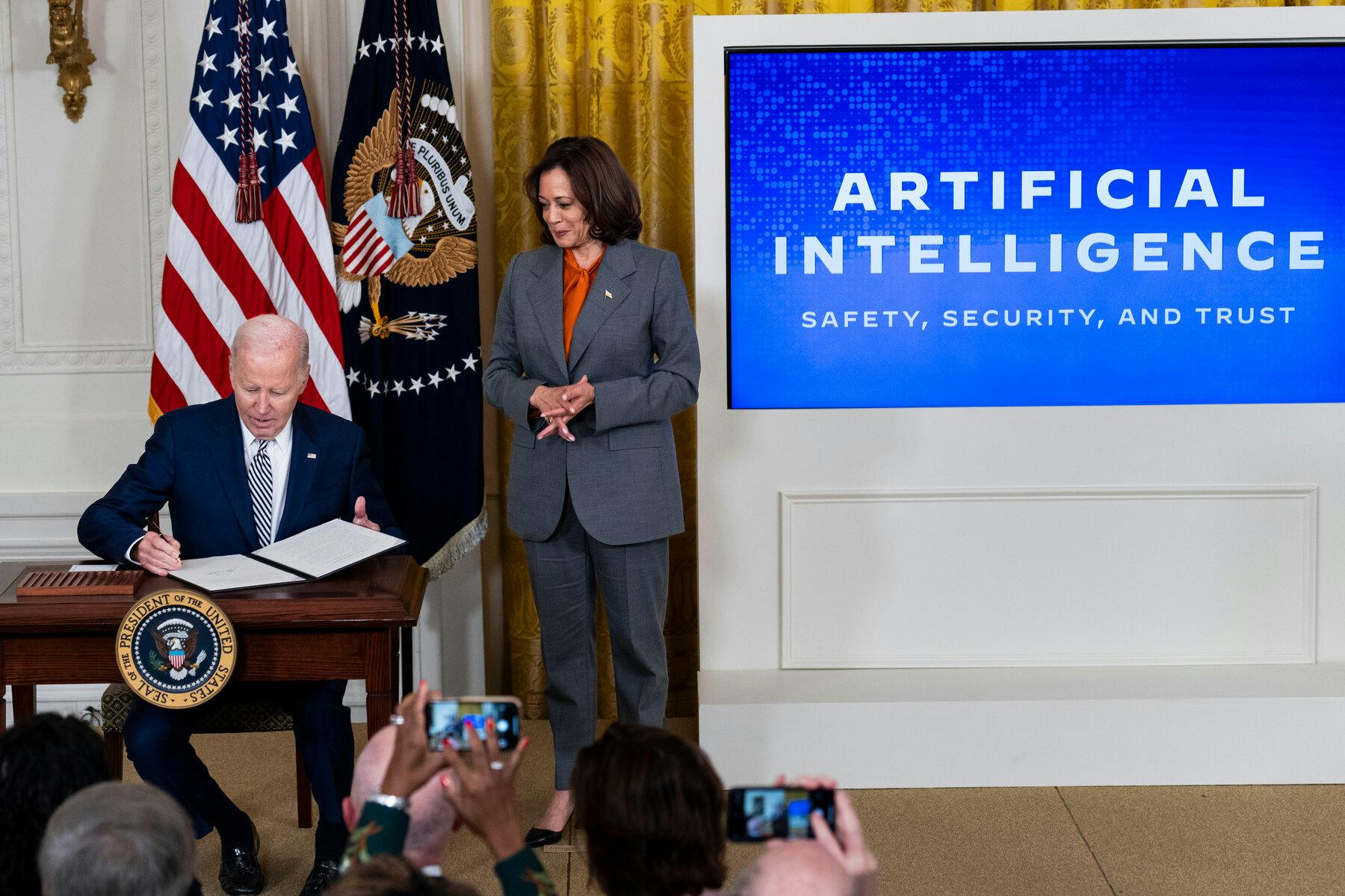 Biden signing an AI executive order