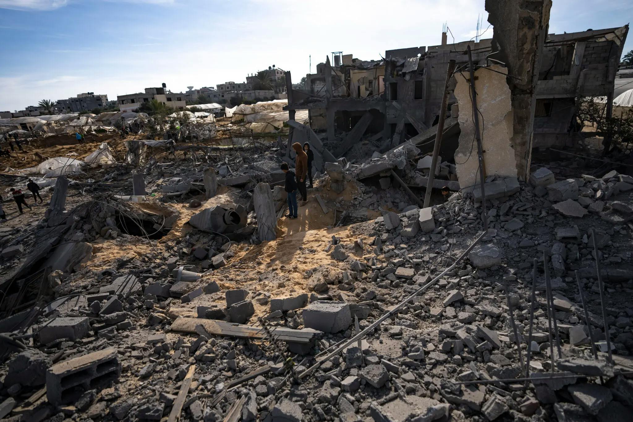 The remains of a building in Rafah