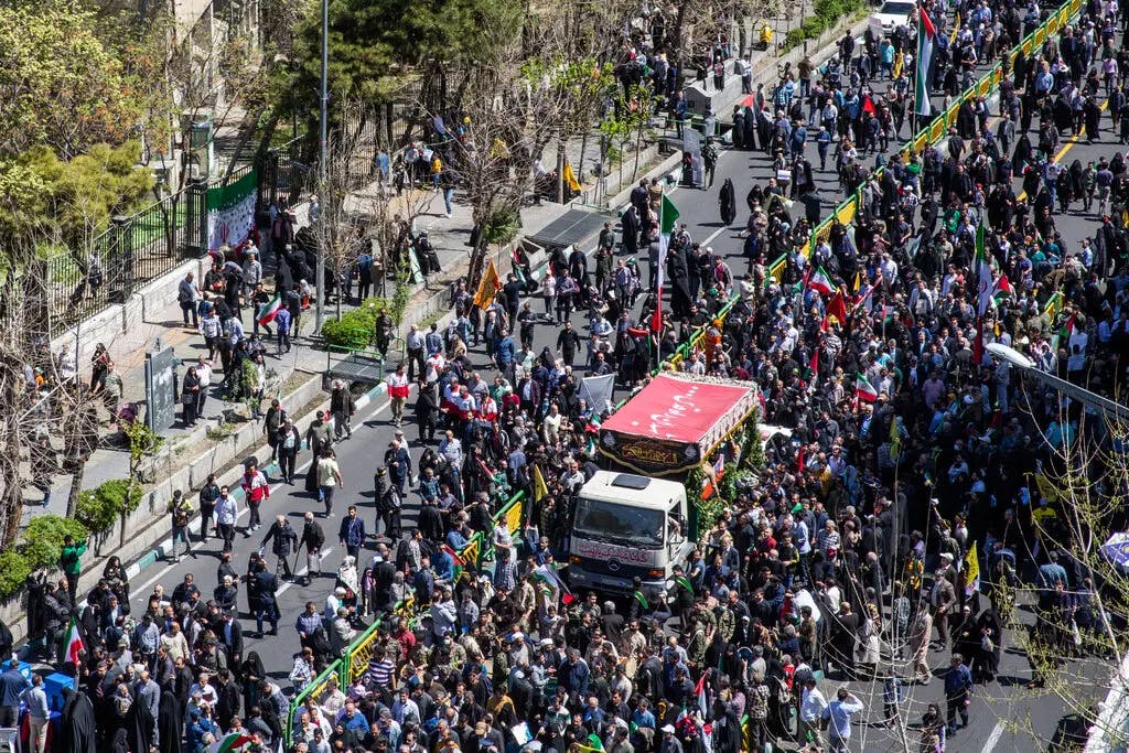 A funeral procession in Tehran