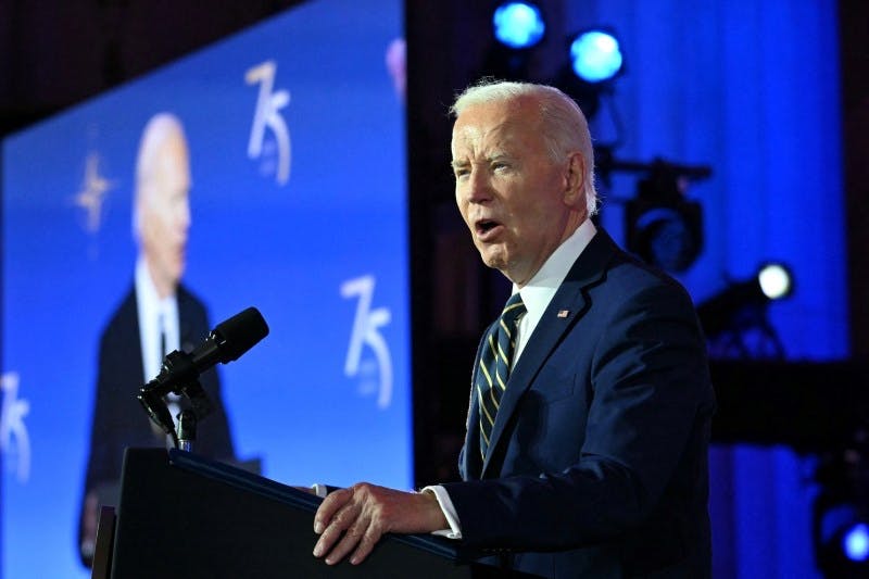 Biden at a podium