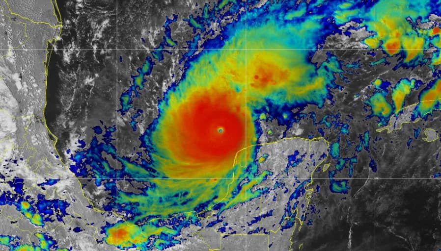 A satellite view of Hurricane Milton