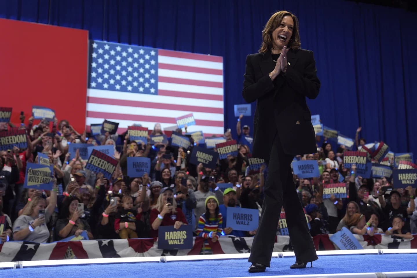 Kamala Harris at a rally in Pennsylvania