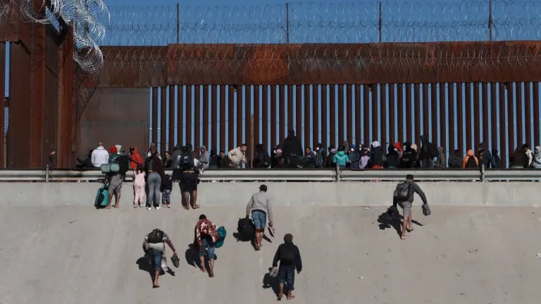 Border wall between Texas and Mexico