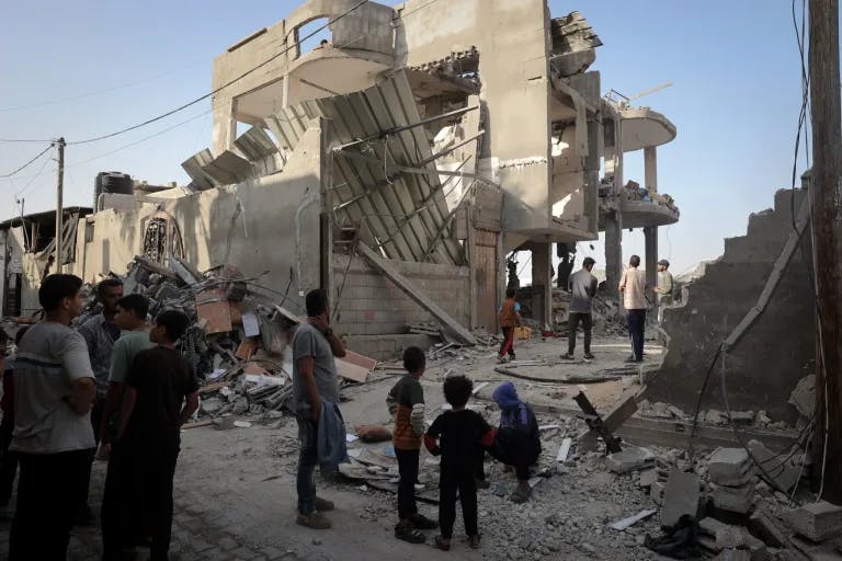 Buildings destroyed in Rafah
