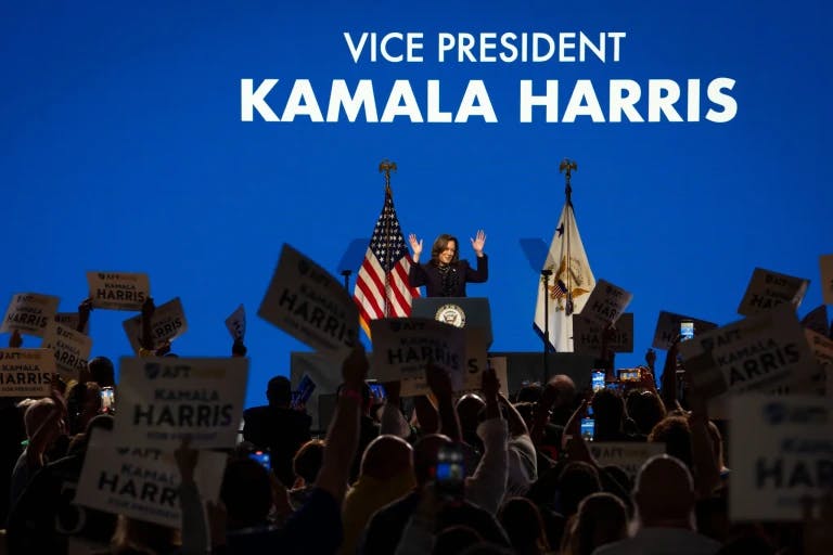 Kamala Harris at a rally