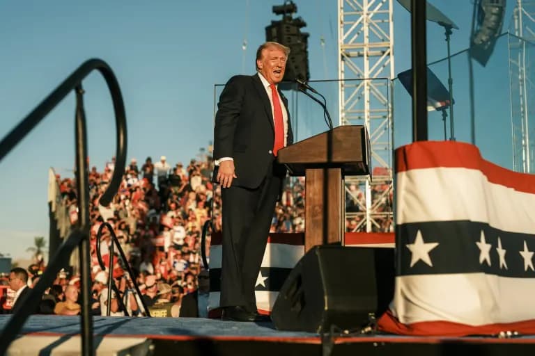 Donald Trump at a rally in Coachella, CA