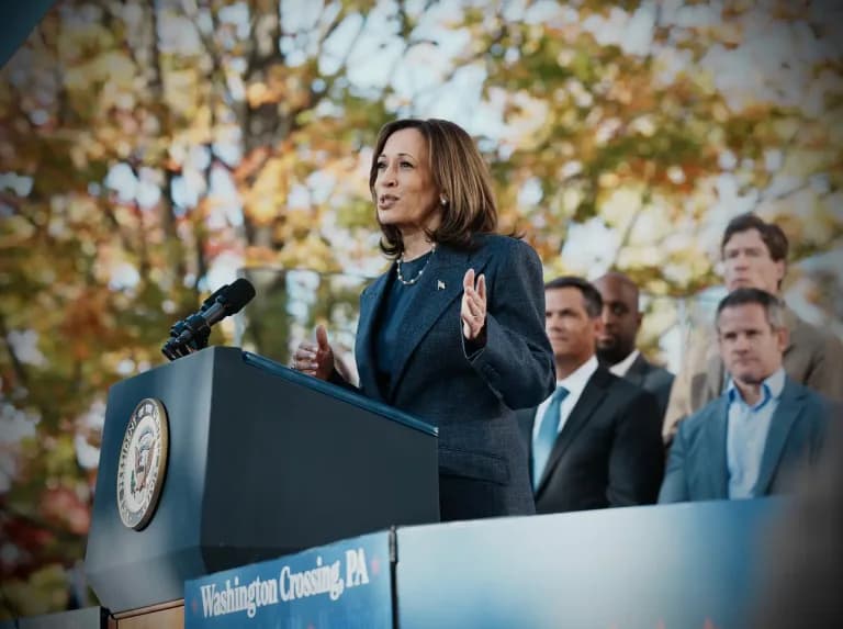 Kamala Speaking at a campaign event in Pennsylvania