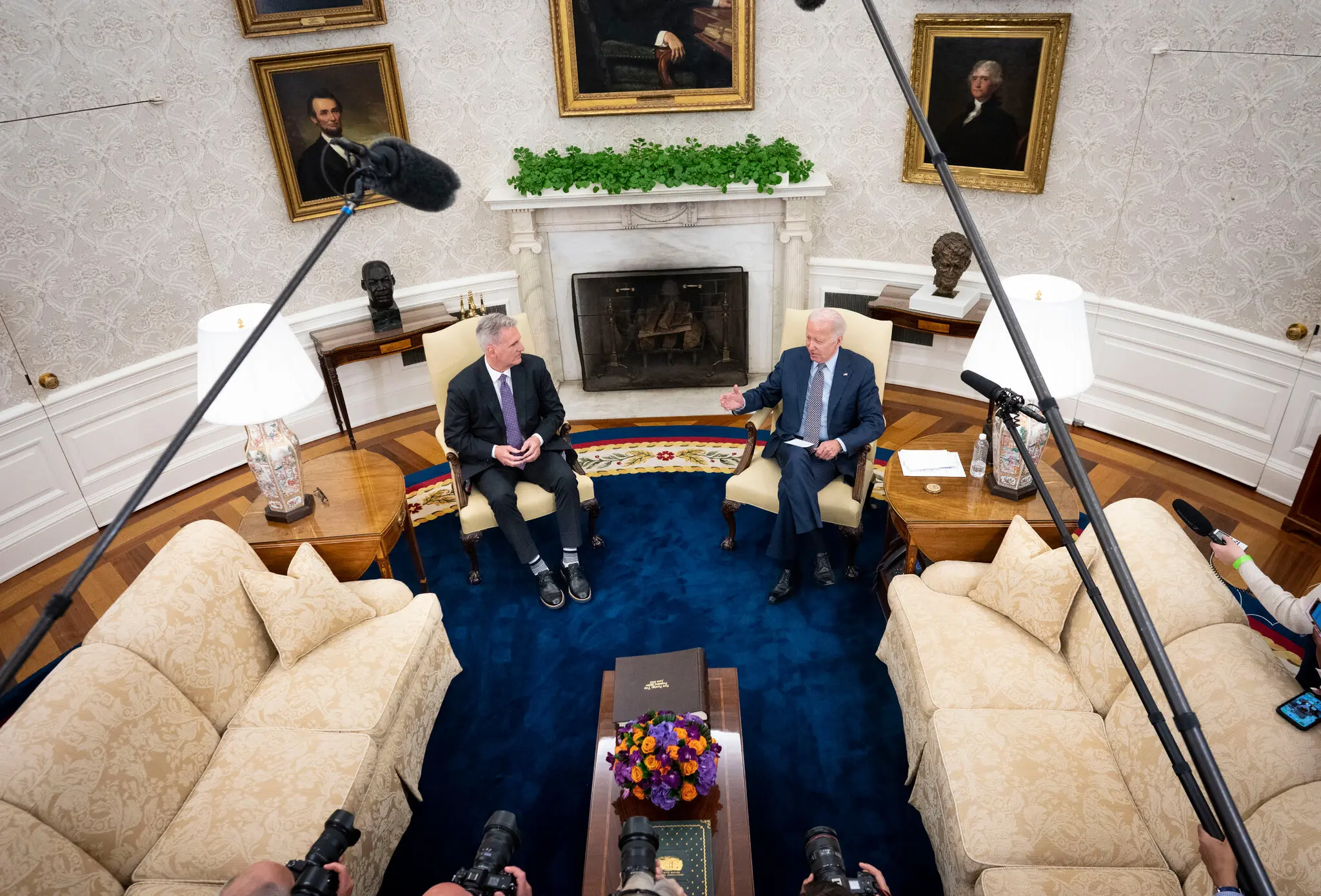 President Biden and Speaker McCarthy negotiating