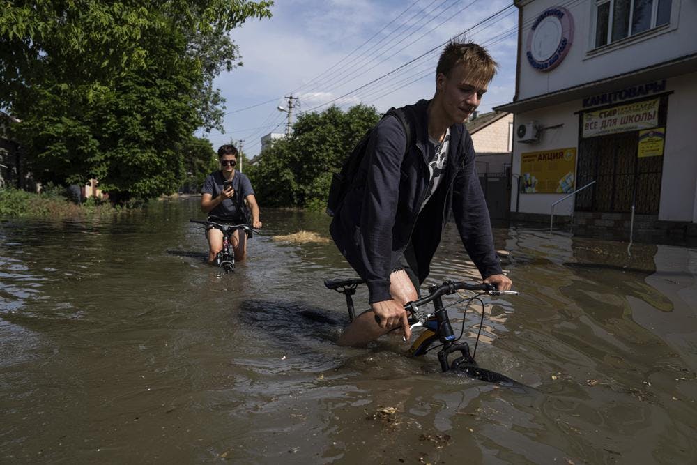 Flooded area of Ukraine