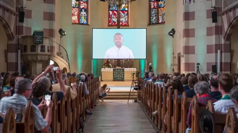An experimental service at a church in Germany