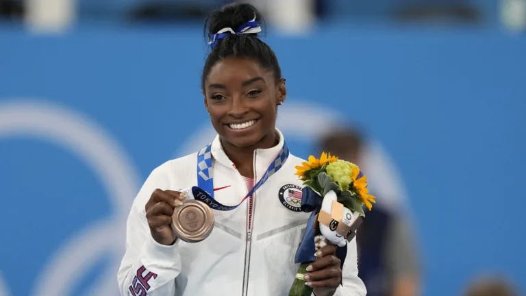 Simone Biles showing her 2021 Tokyo Olympics meal
