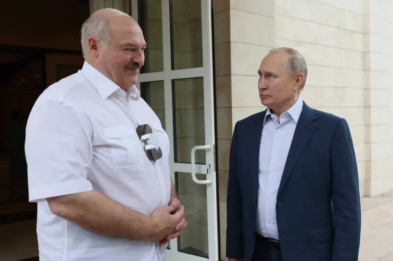 Alexsandr G. Lukashenko with Vladimir Putin