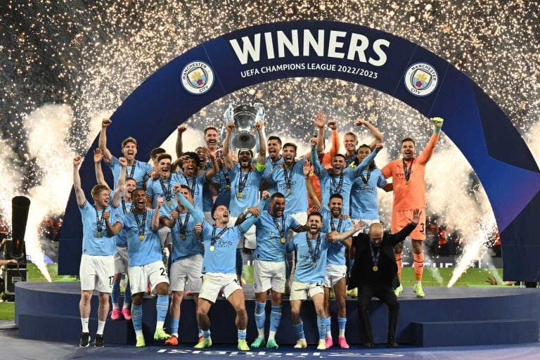 Winners celebrating winning the Champions League