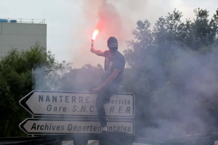 A protester in France