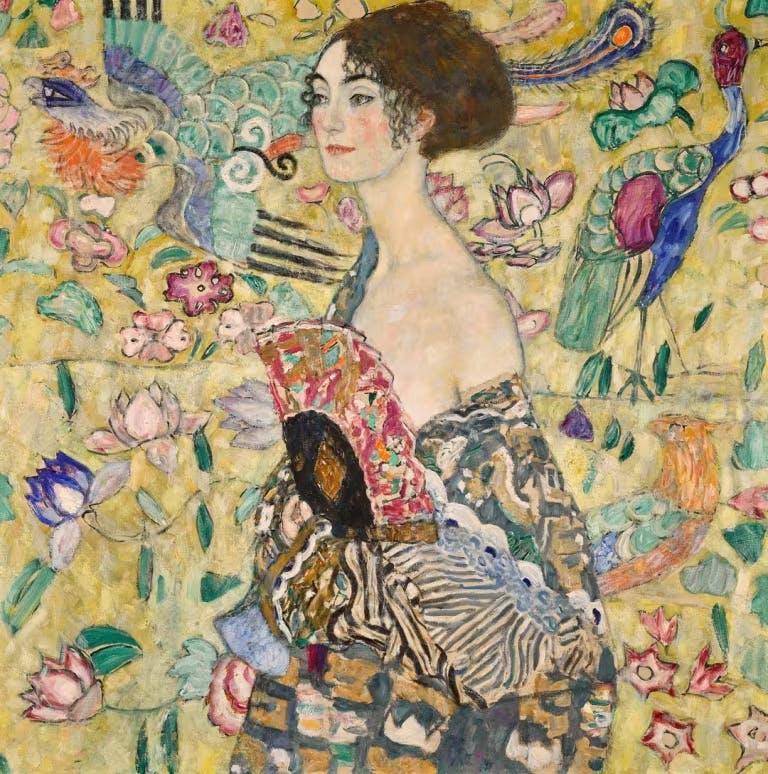 “Lady With a Fan” painting