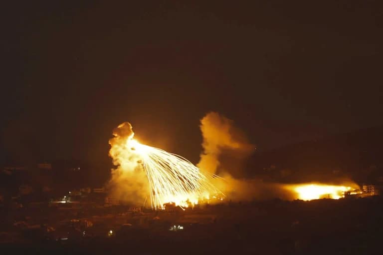 Fire in Lebanon from Israeli attacks