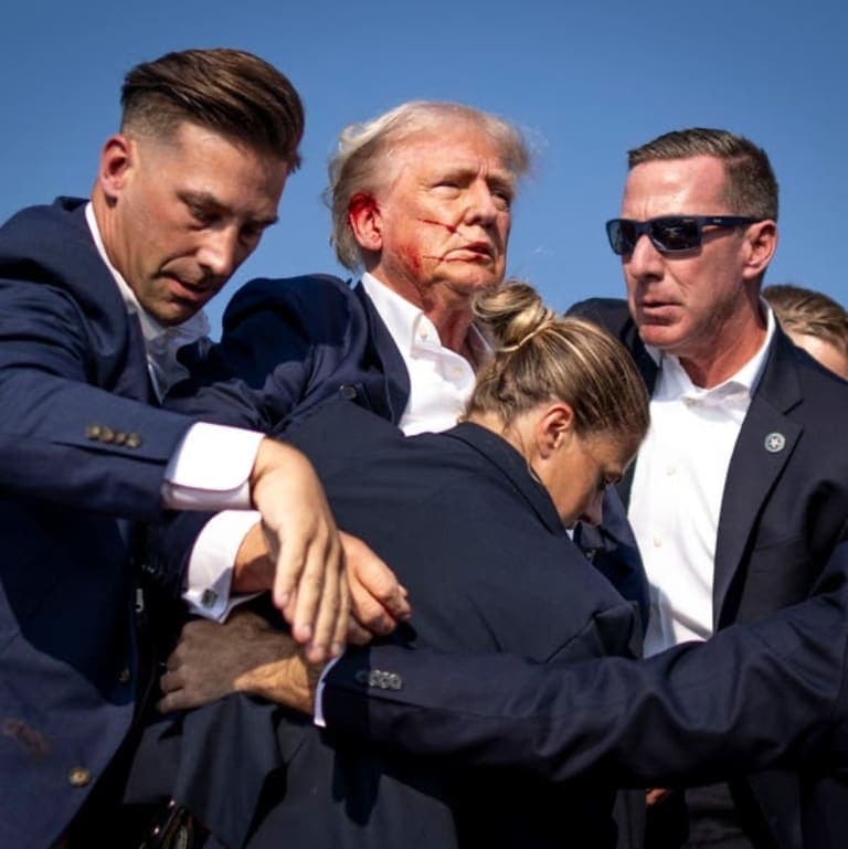 Donald Trump after an assassination attempt